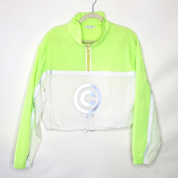 ASOS Design x Christian Cowan Tracksuit Size 12 Nylon Jacket and Joggers Neon - Picture 2 of 16